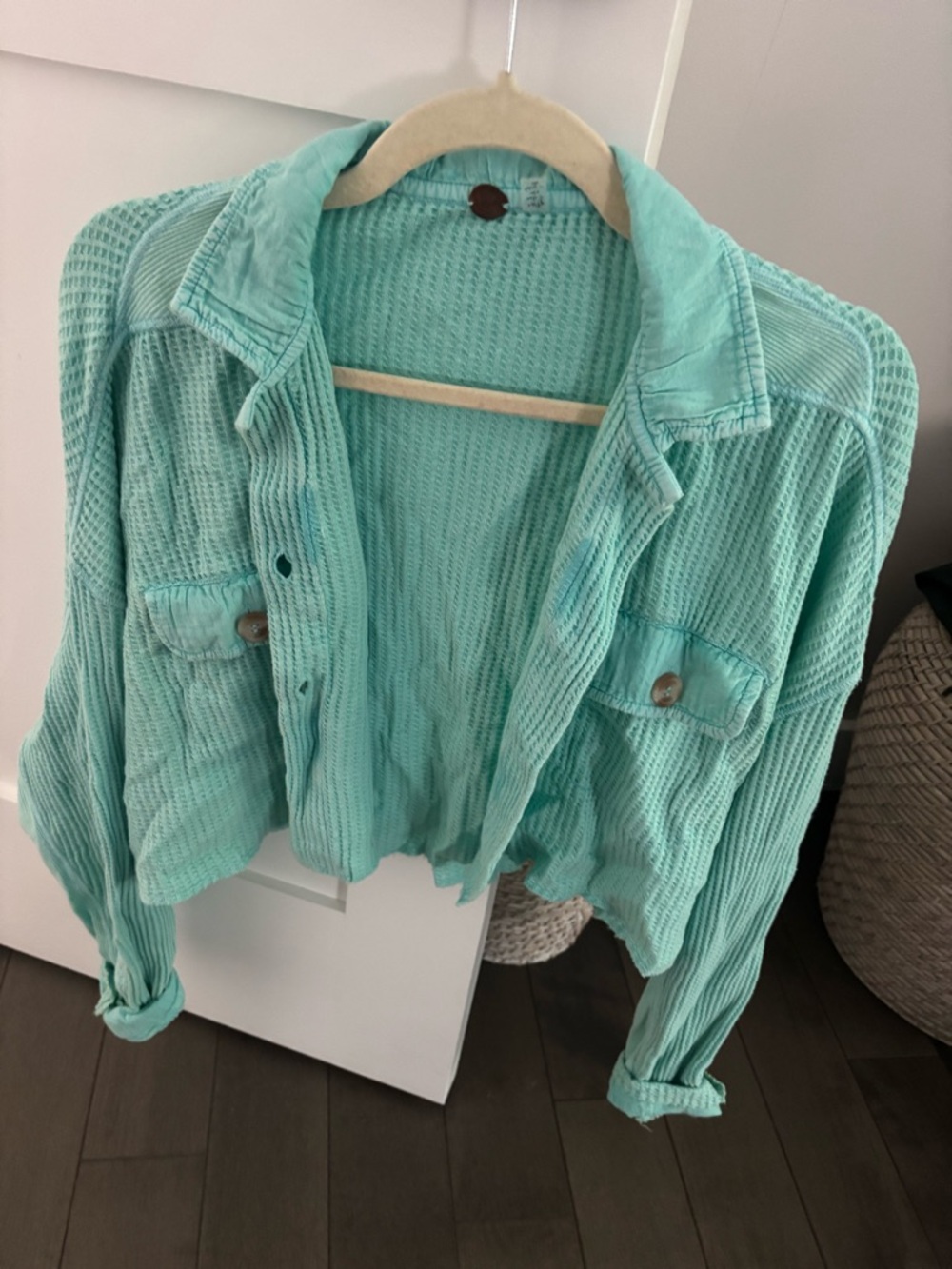 Free People One Scout Cropped Jacket XS in Aruba Blue